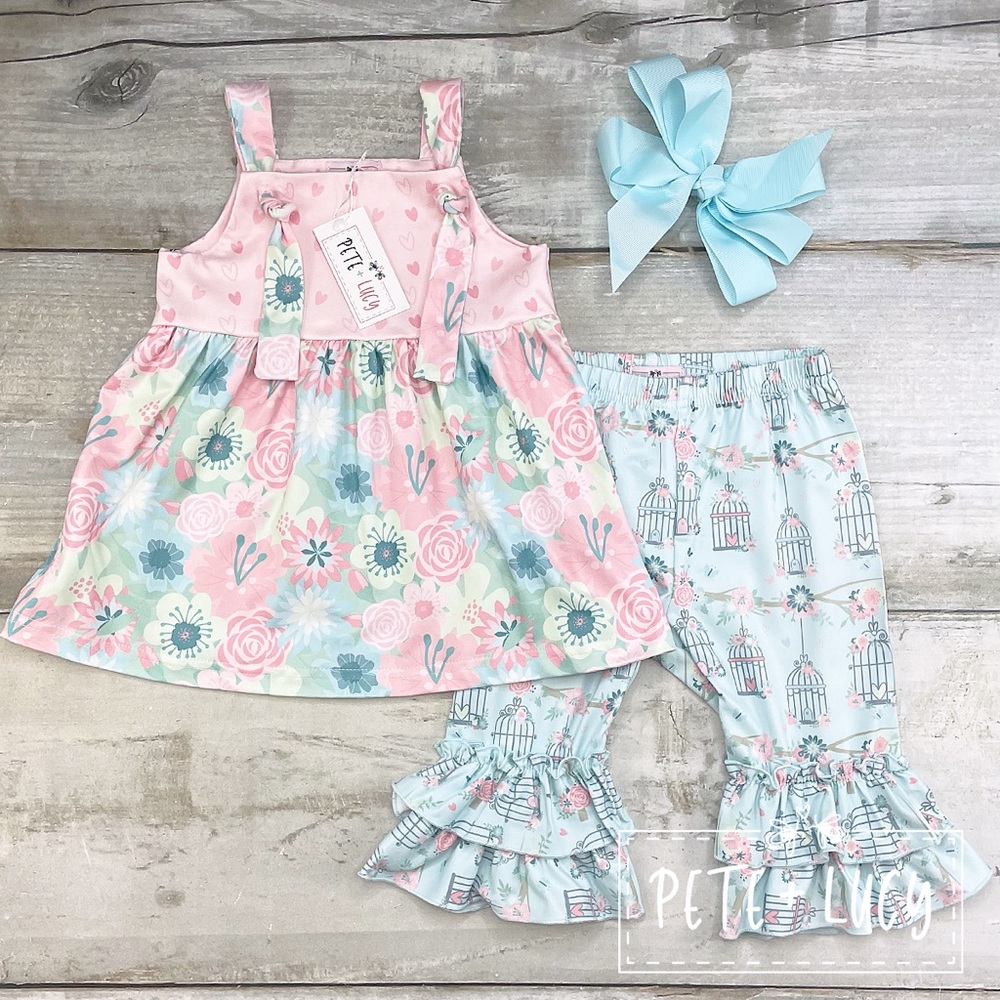 Pete & Lucy 2 piece set in Birdcage Beauty
